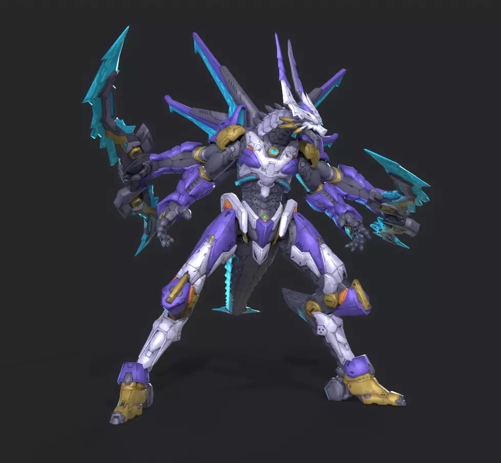 Asura Dragon Low-poly 3D model_2