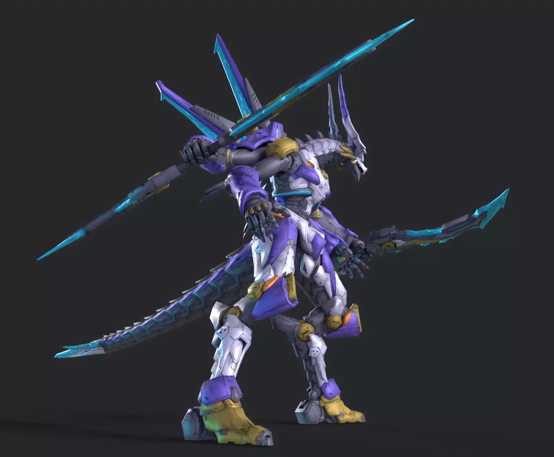 Asura Dragon Low-poly 3D model_3