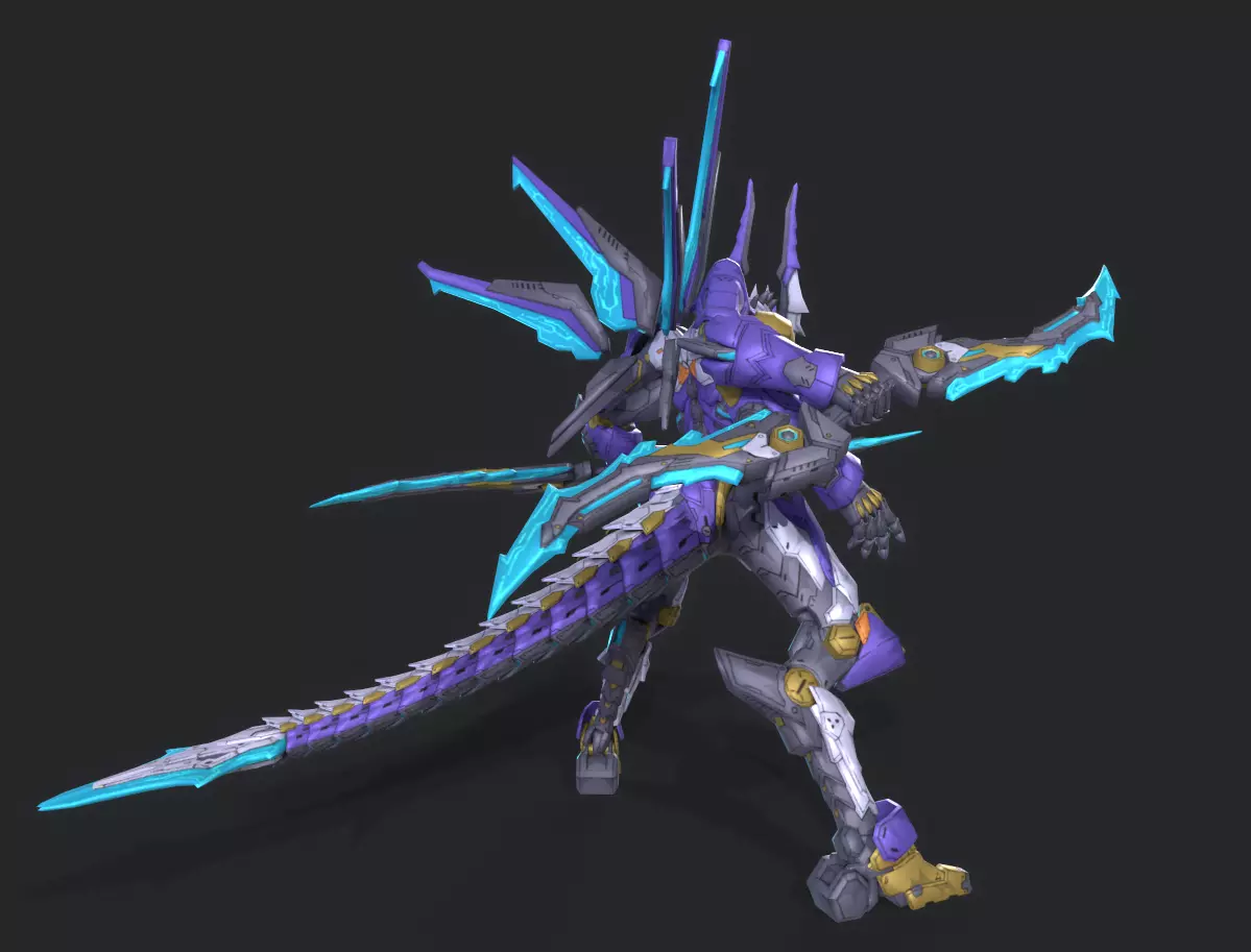 Asura Dragon Low-poly 3D model_9