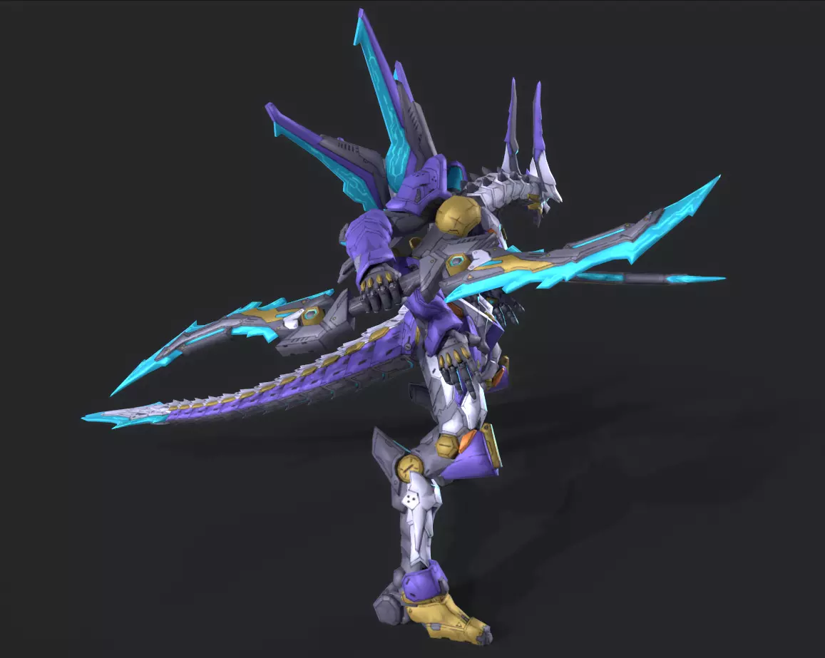 Asura Dragon Low-poly 3D model_7