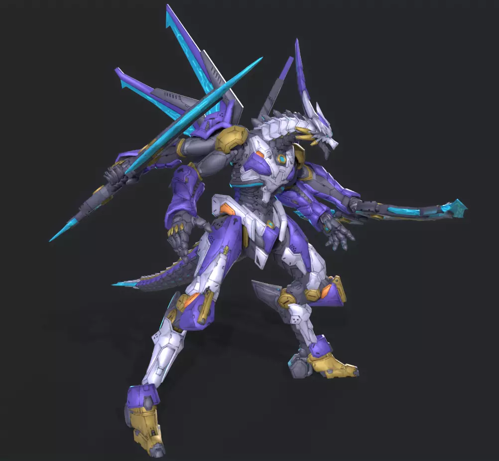 Asura Dragon Low-poly 3D model_0