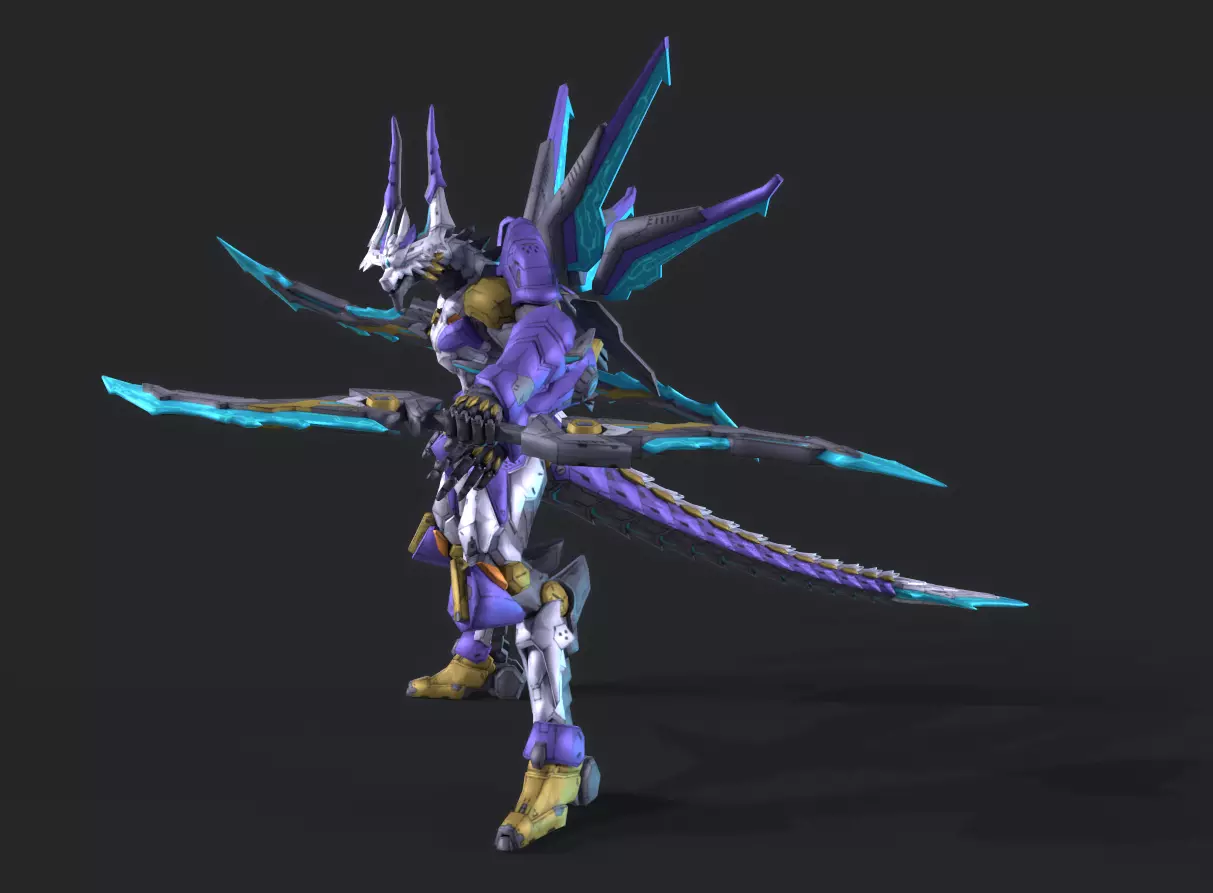 Asura Dragon Low-poly 3D model_11