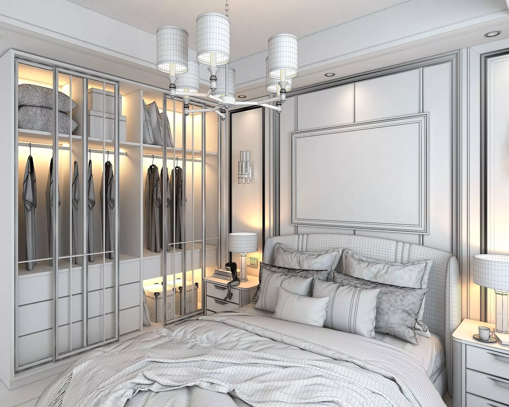 Modern Bedroom Scene 5 3D model_9