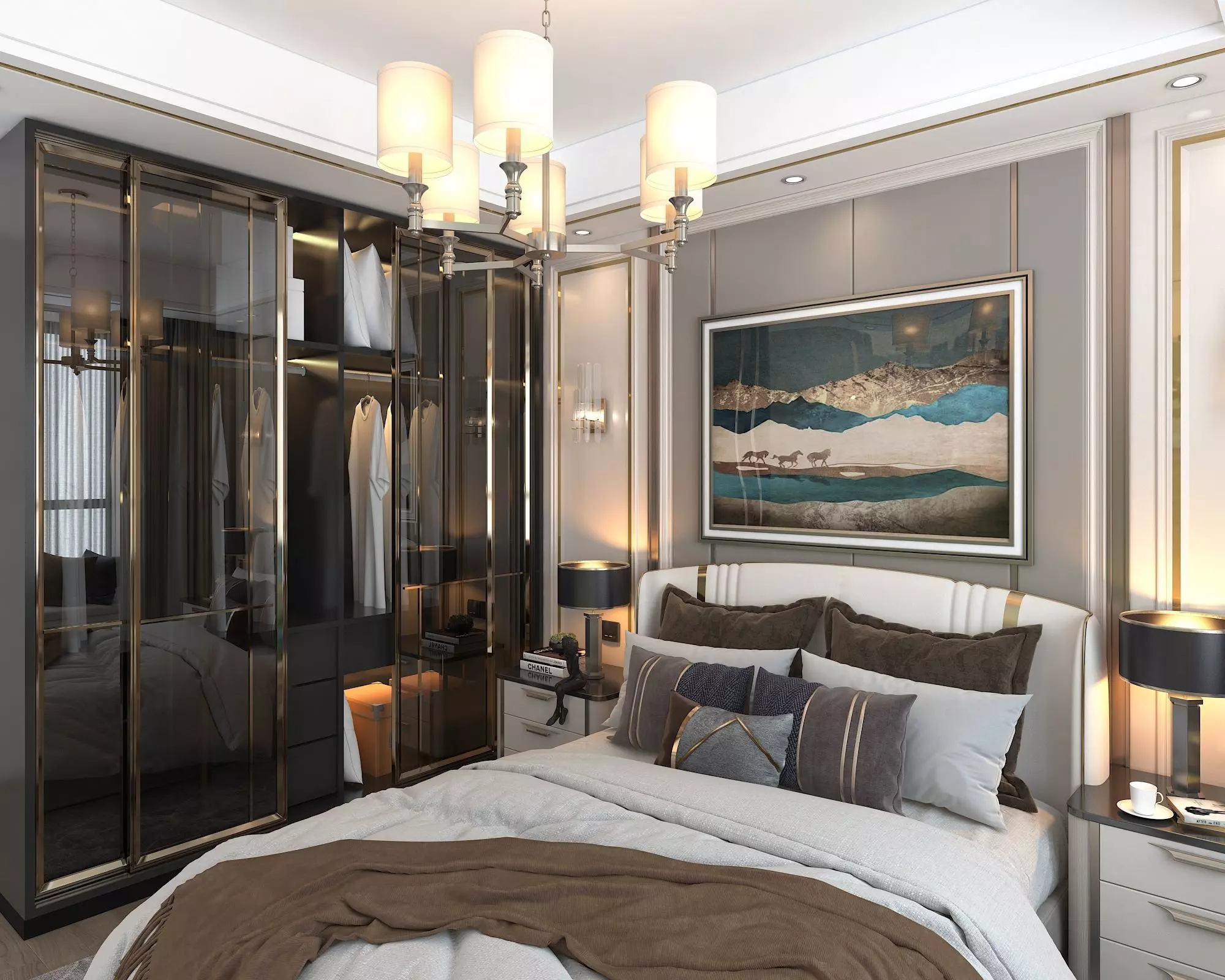 Modern Bedroom Scene 5 3D model_1