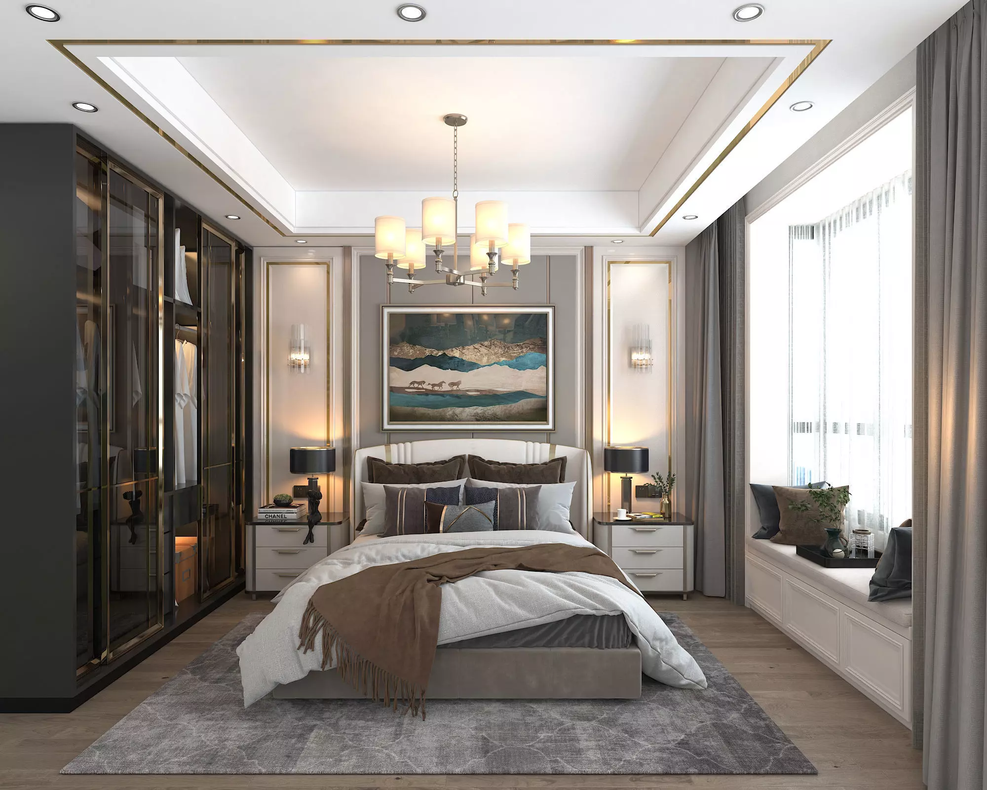 Modern Bedroom Scene 5 3D model_0