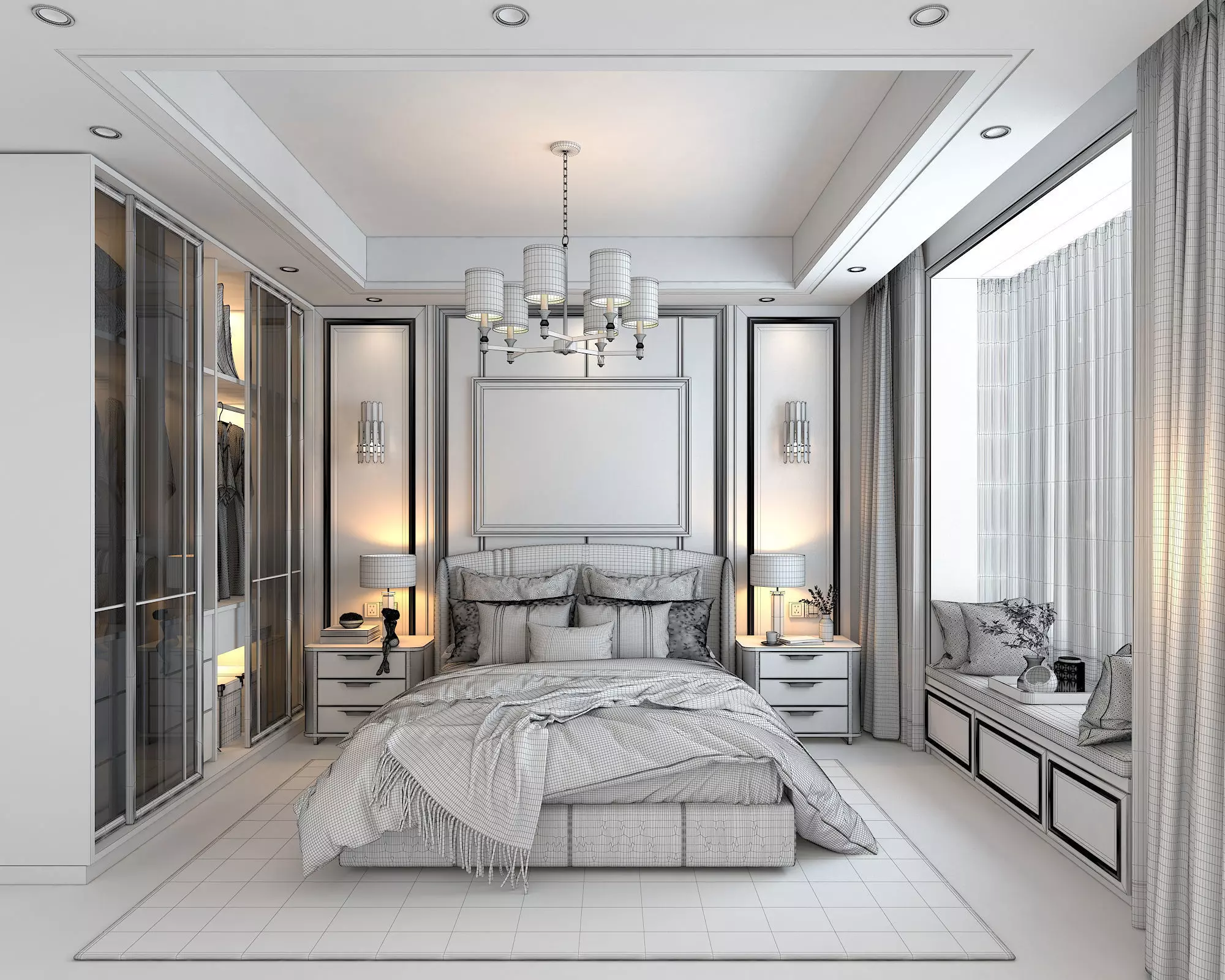 Modern Bedroom Scene 5 3D model_8