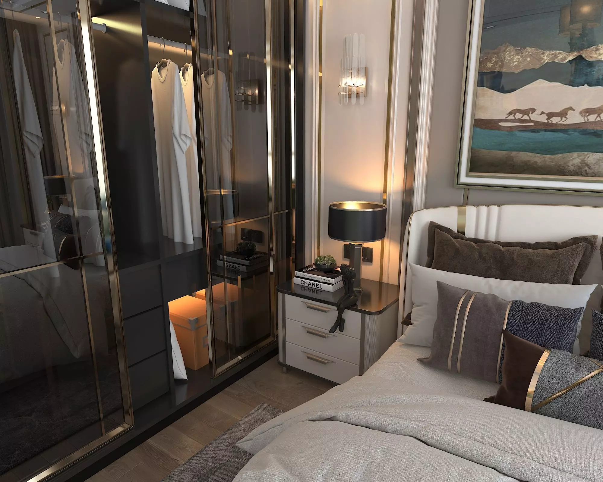 Modern Bedroom Scene 5 3D model_3
