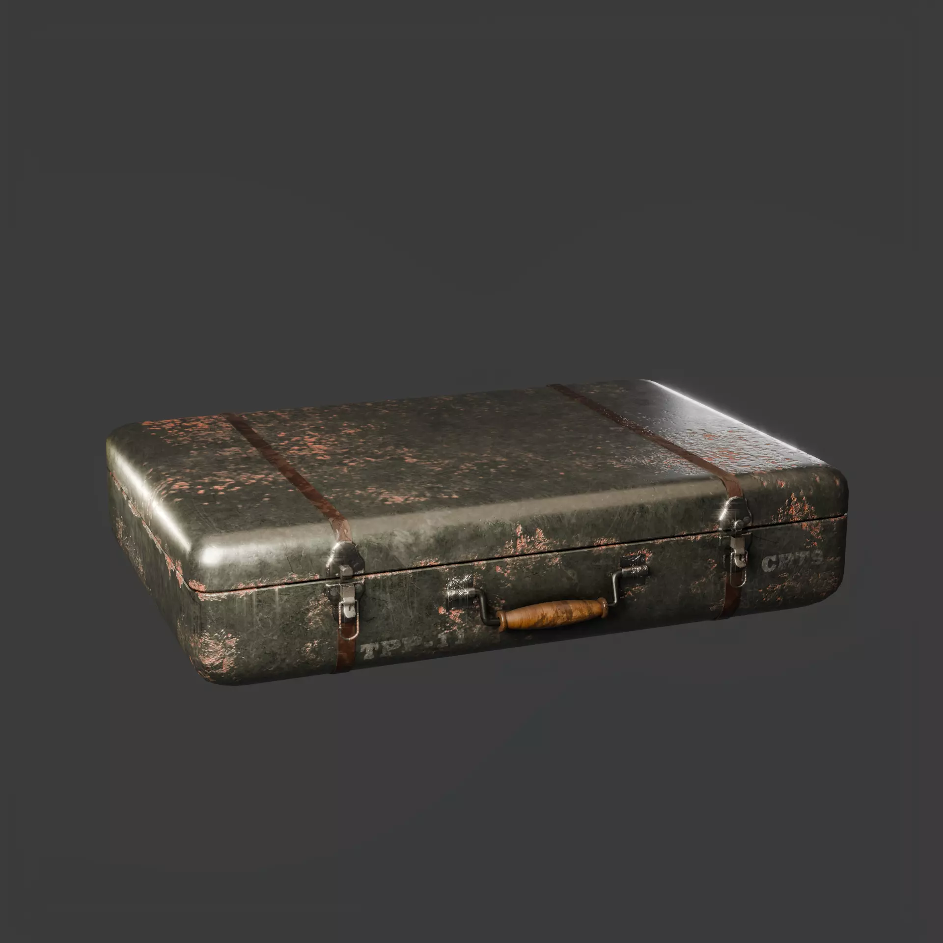 Old Military Case with Riffle Free low-poly 3D model