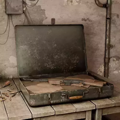 Old Military Case with Riffle