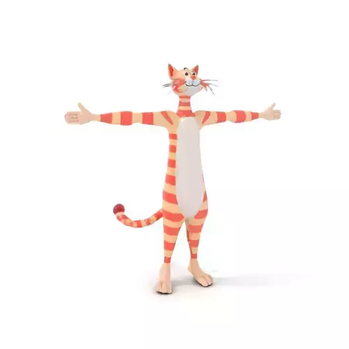 Striped Ginger Cat model pack Low-poly 3D model