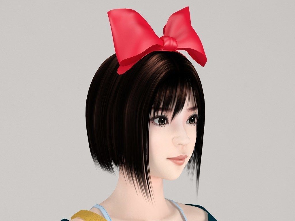  T pose rigged model of Satomi the witch 3D model_3