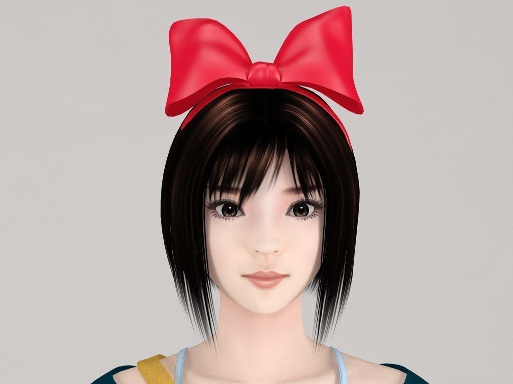  T pose rigged model of Satomi the witch 3D model_2