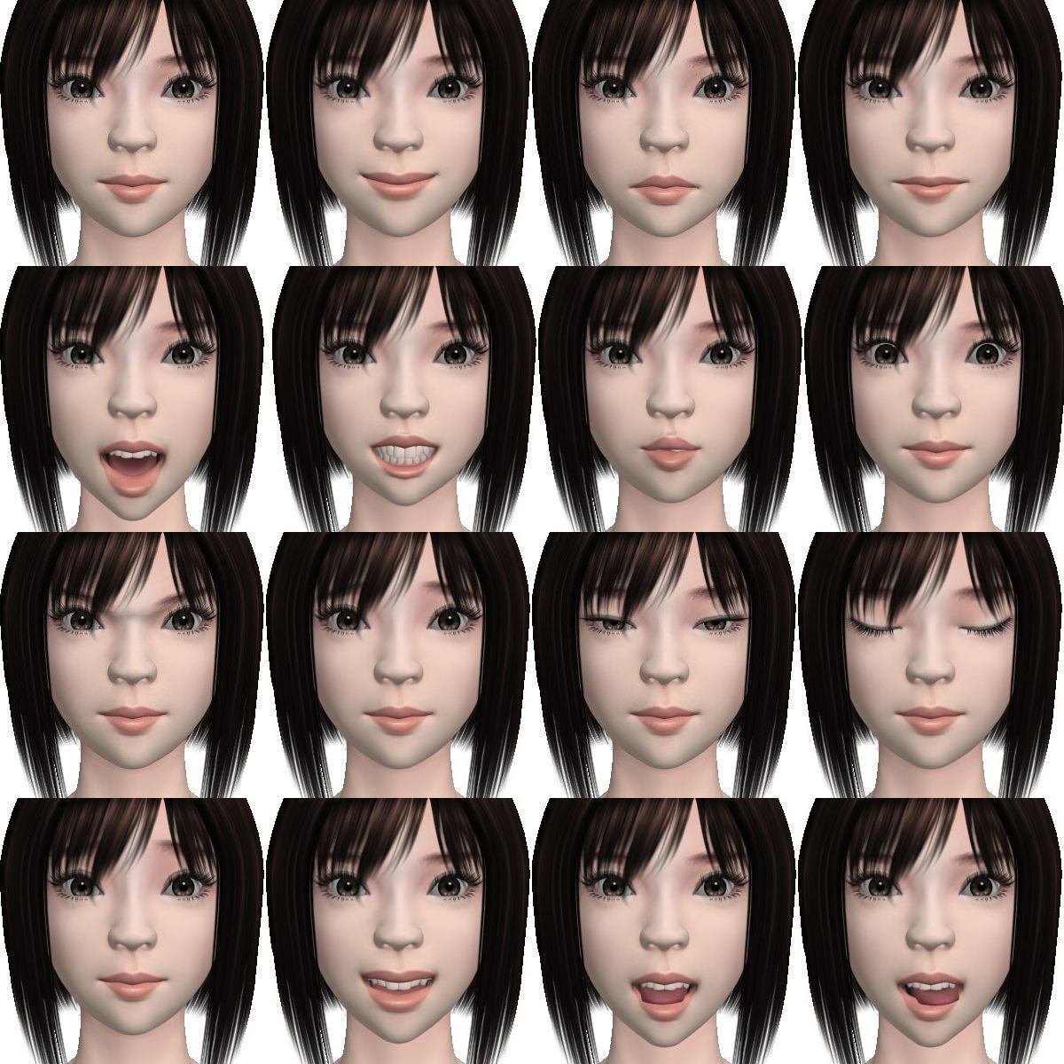  T pose rigged model of Satomi the witch 3D model_4