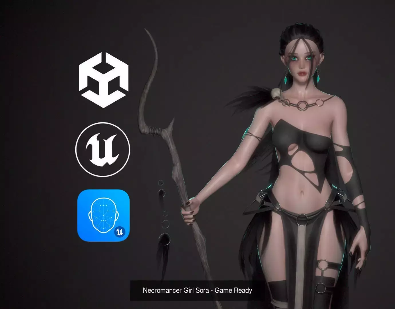 Dark Fantasy Female Modular Characters Pack 3D Model Collection_4