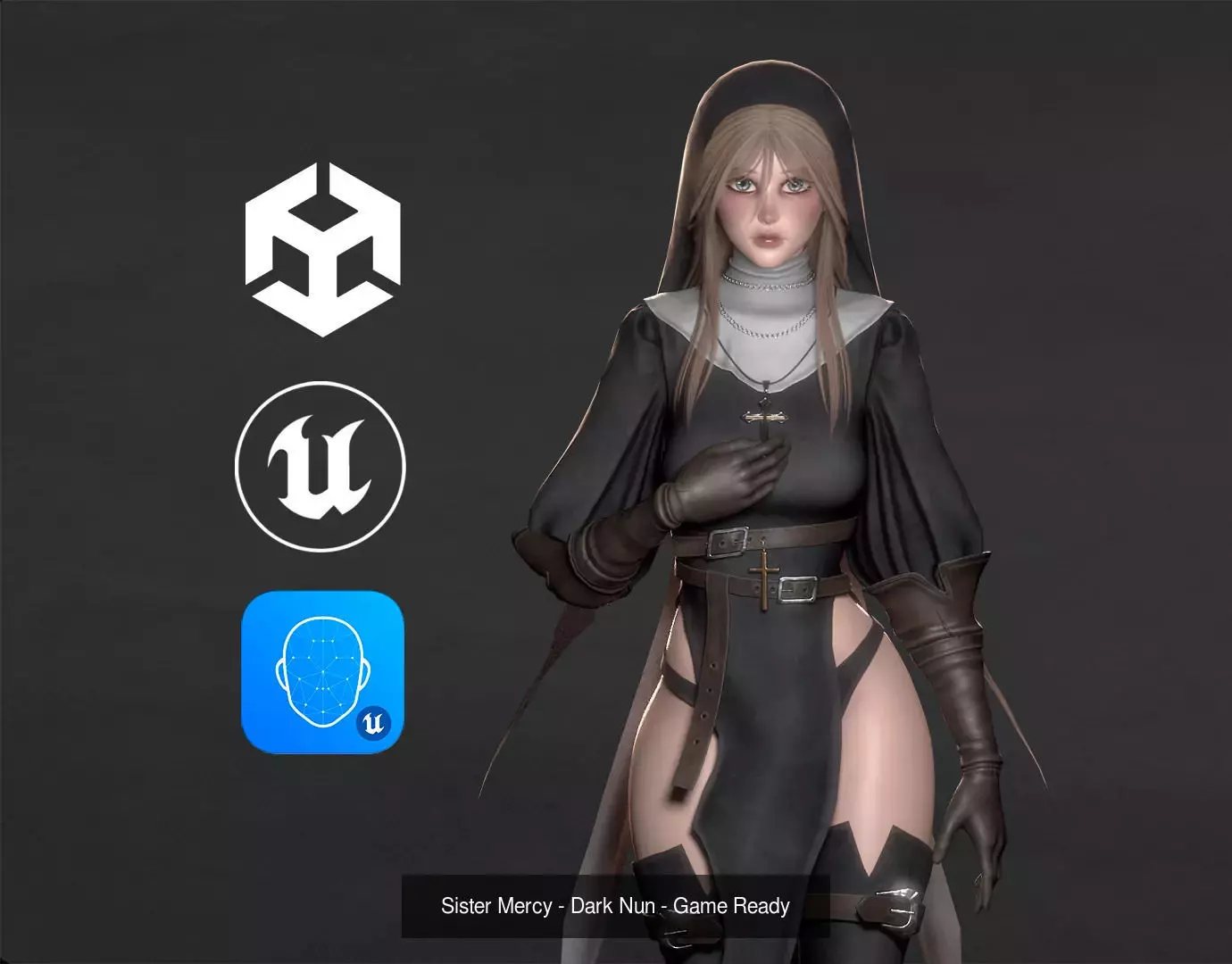 Dark Fantasy Female Modular Characters Pack 3D Model Collection_5