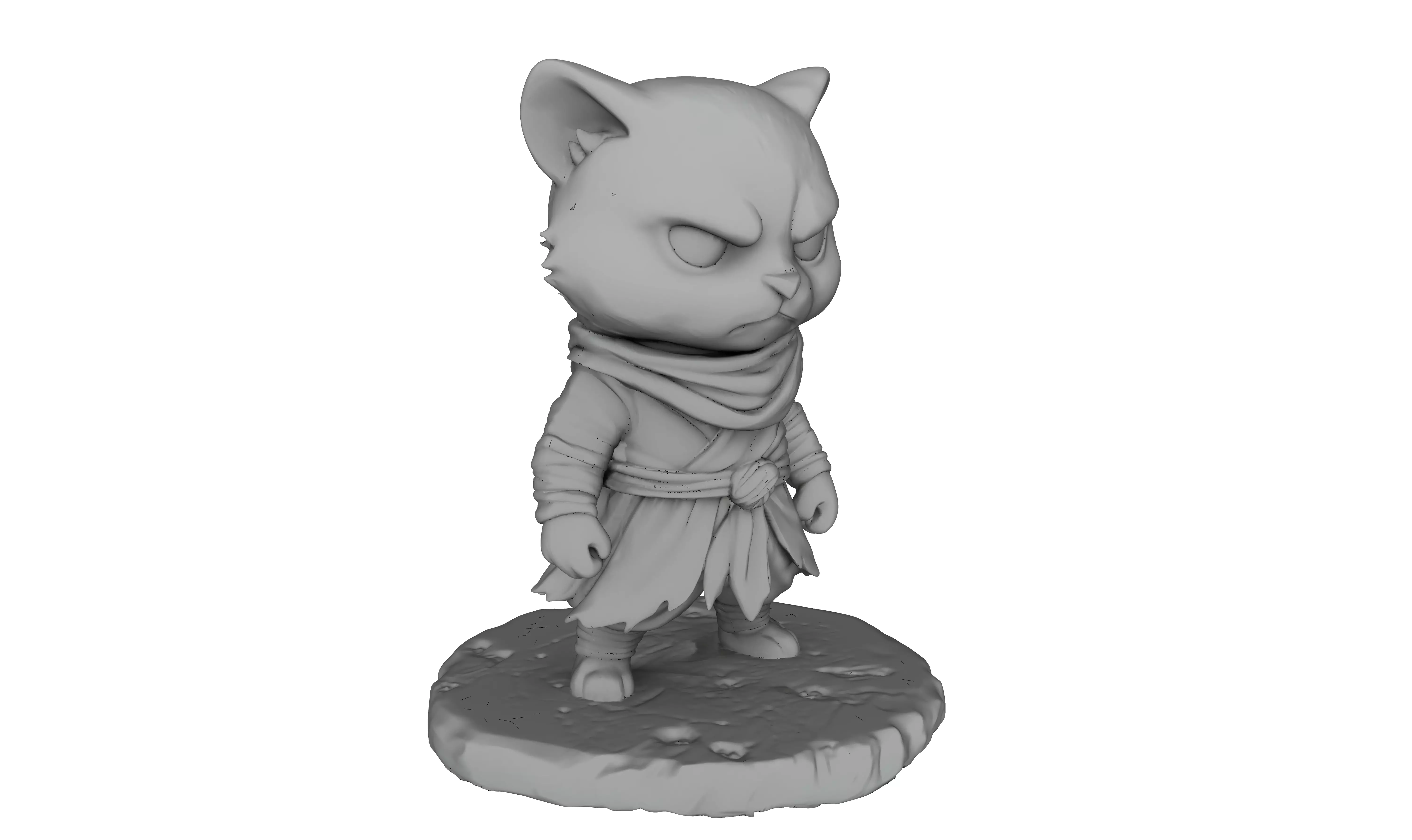 Ninja Cat 3D decorative figure with a stealthy attitude 3D print model_1