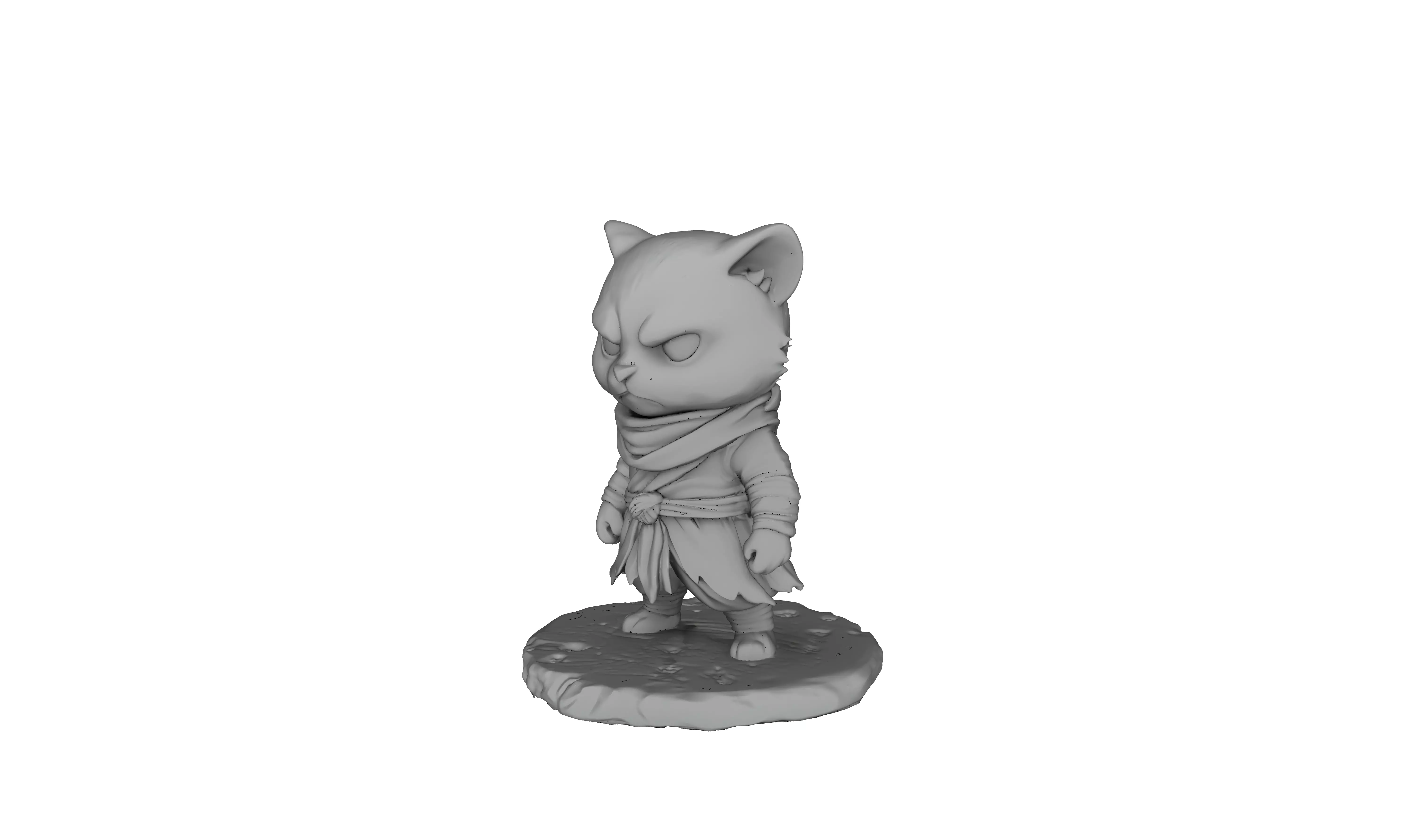 Ninja Cat 3D decorative figure with a stealthy attitude 3D print model_4