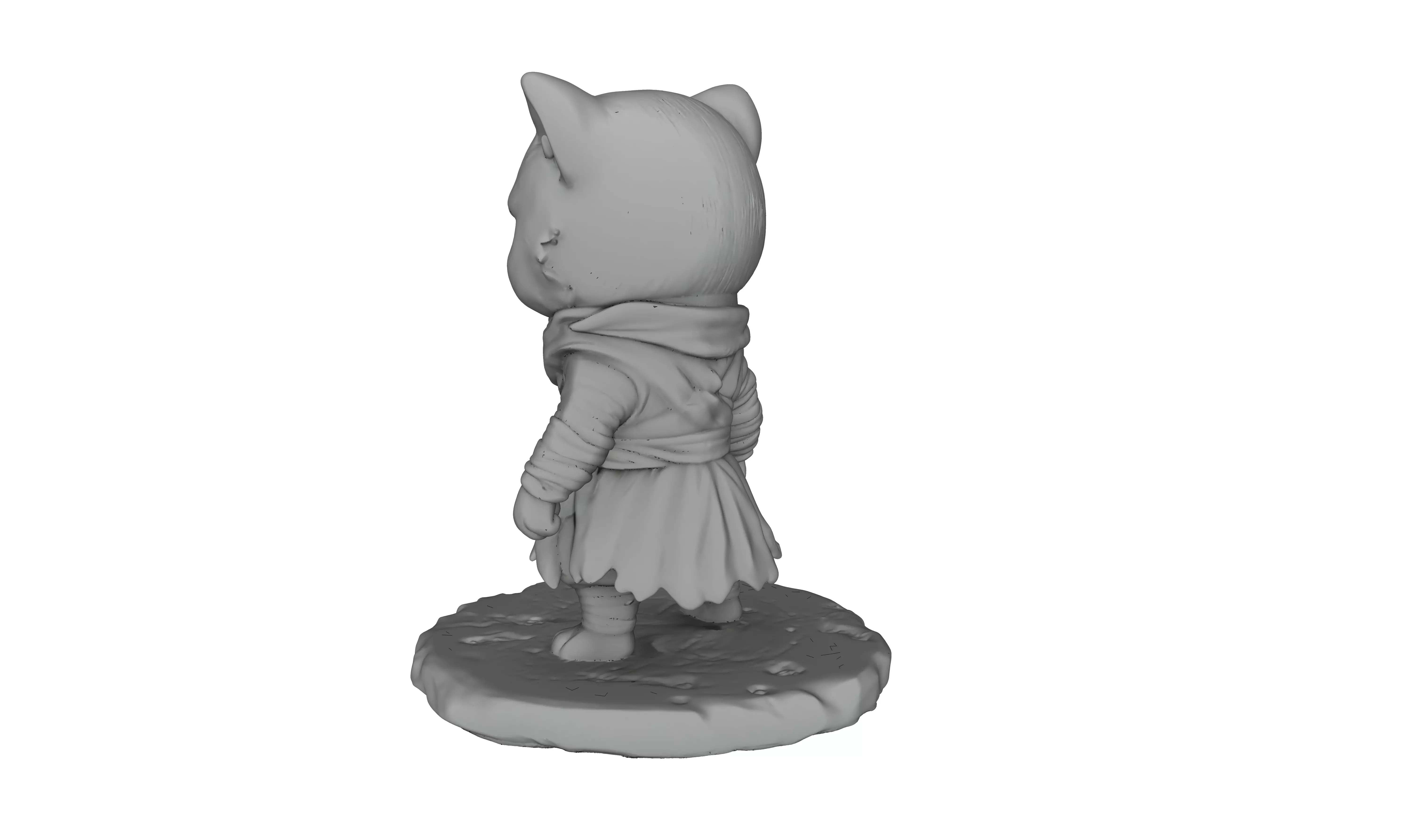 Ninja Cat 3D decorative figure with a stealthy attitude 3D print model_3