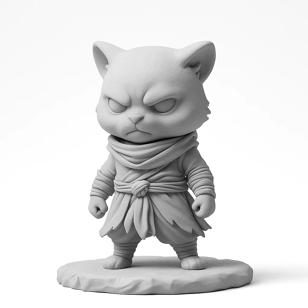 Ninja Cat 3D decorative figure with a stealthy attitude 3D print model_0