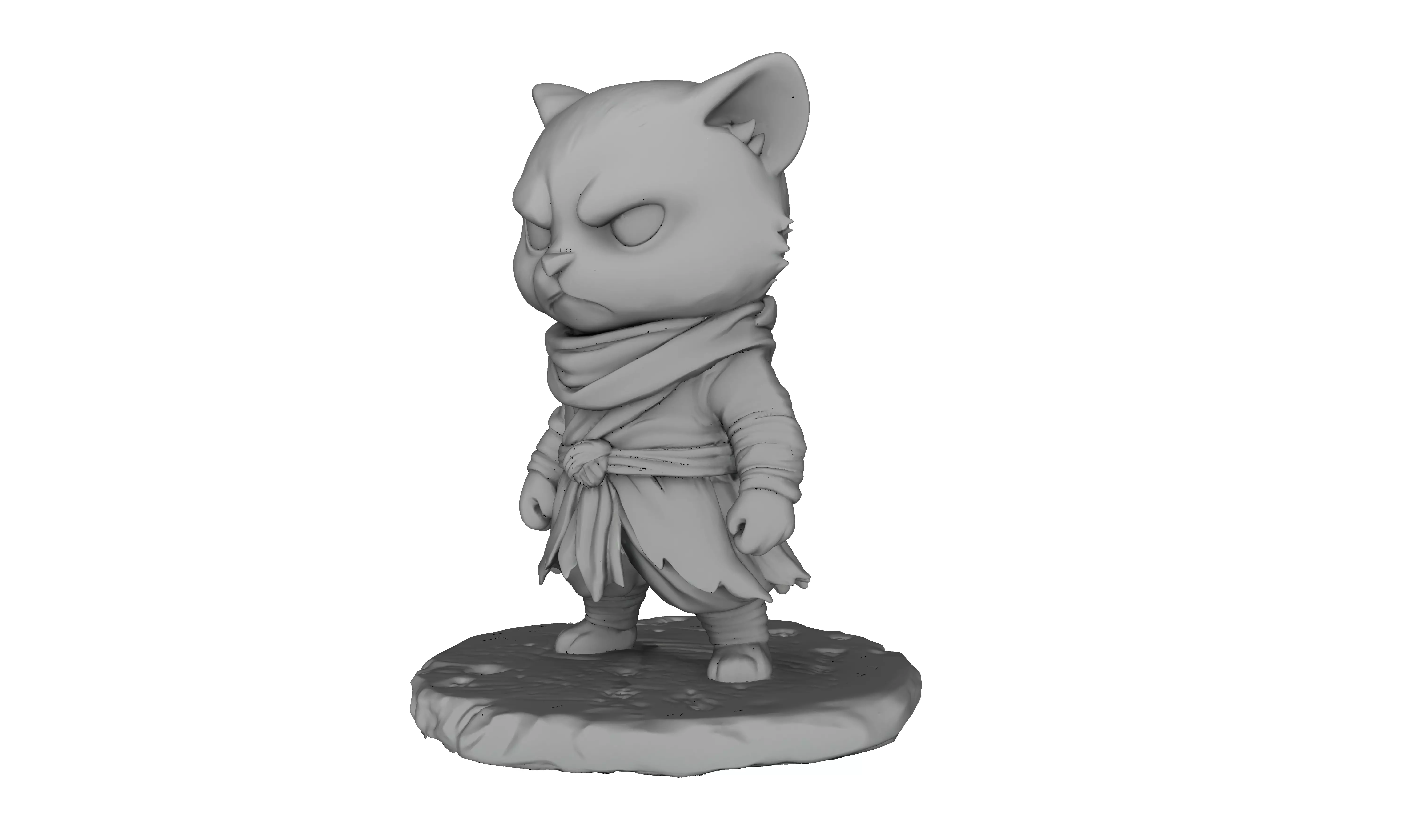 Ninja Cat 3D decorative figure with a stealthy attitude 3D print model_2