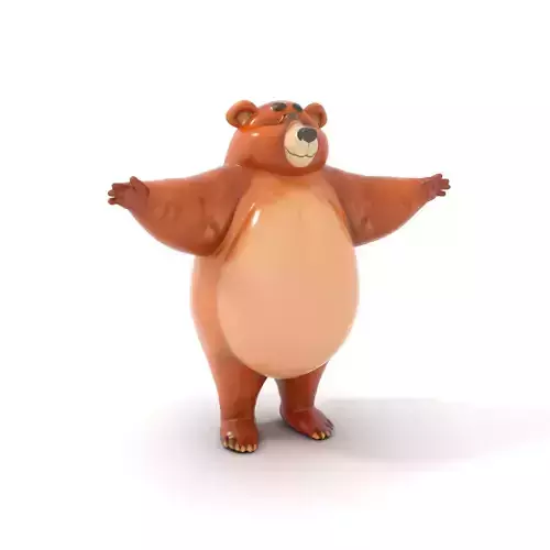 Smiling Bear Character model pack Low-poly 3D model