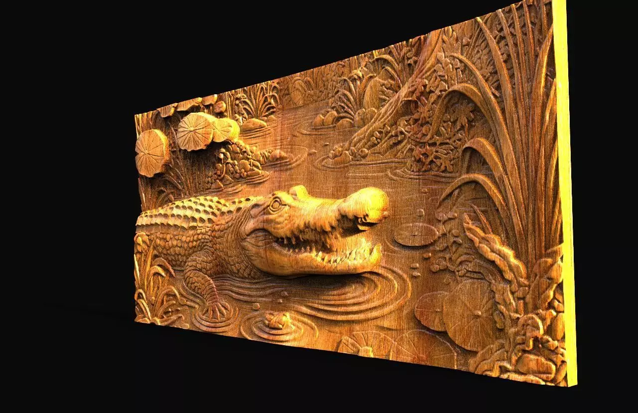 Crocodile CNC 3D print model_1