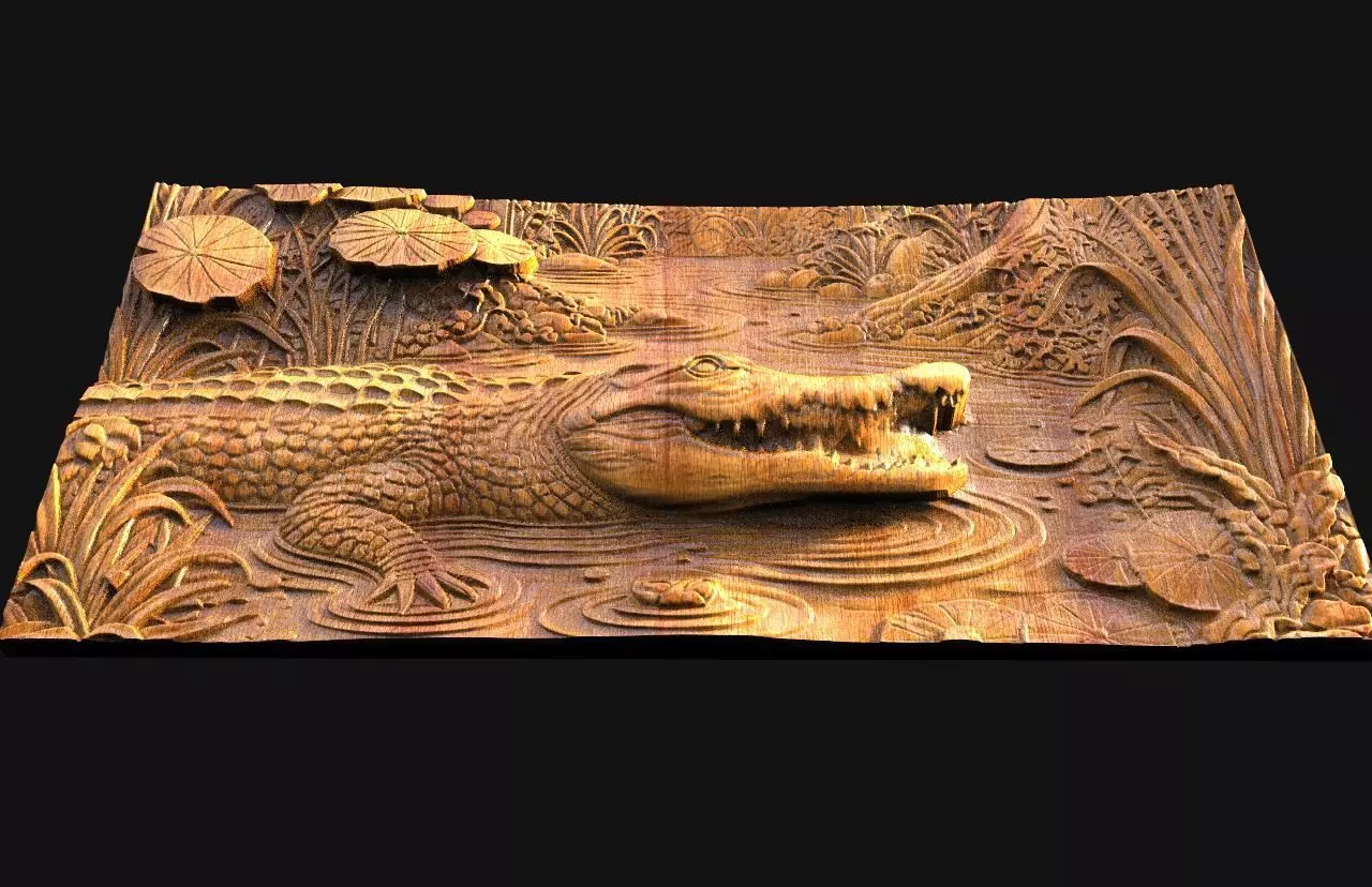 Crocodile CNC 3D print model_3