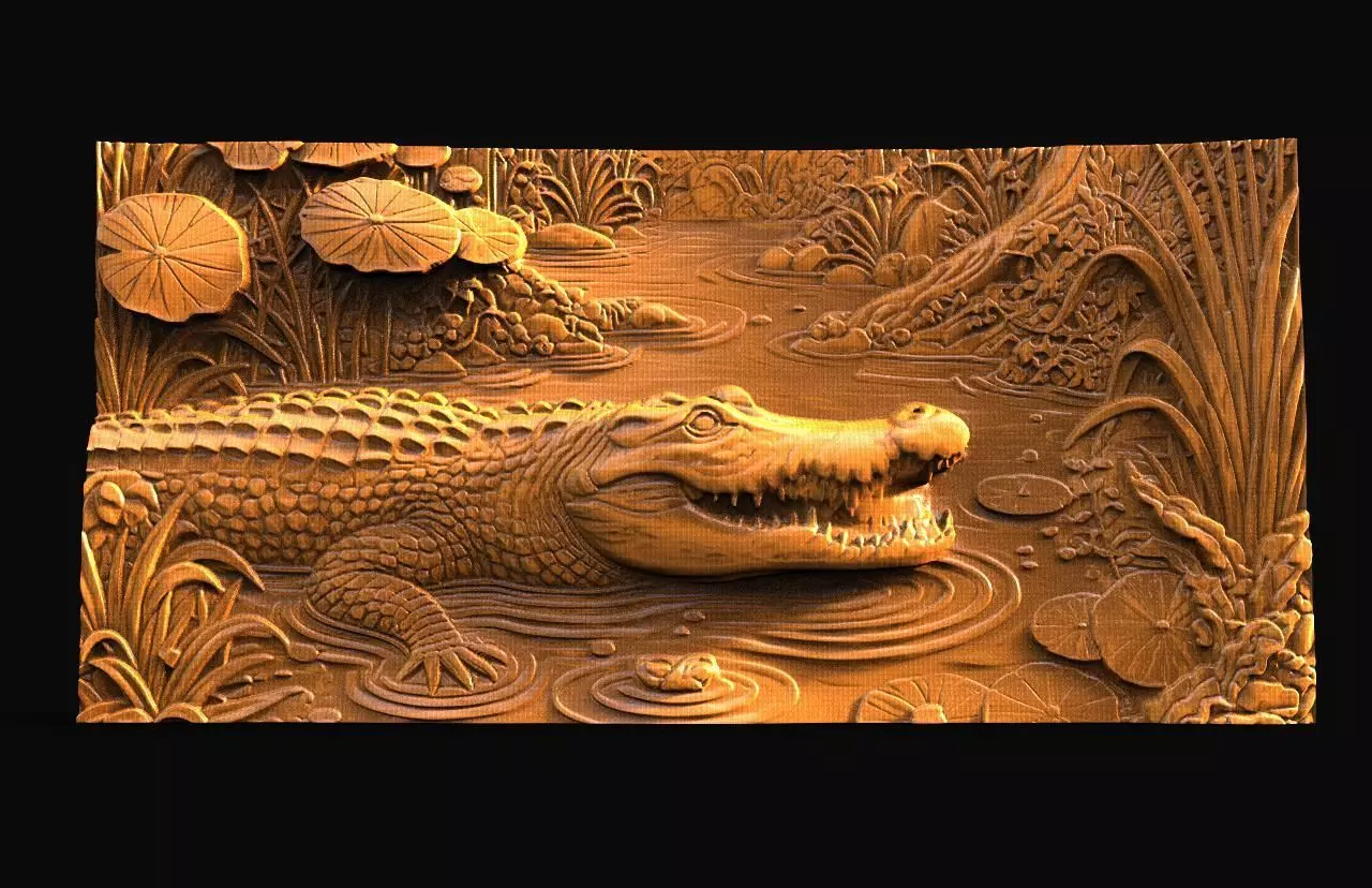 Crocodile CNC 3D print model_0