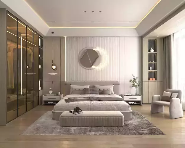 Modern Bedroom Scene 6