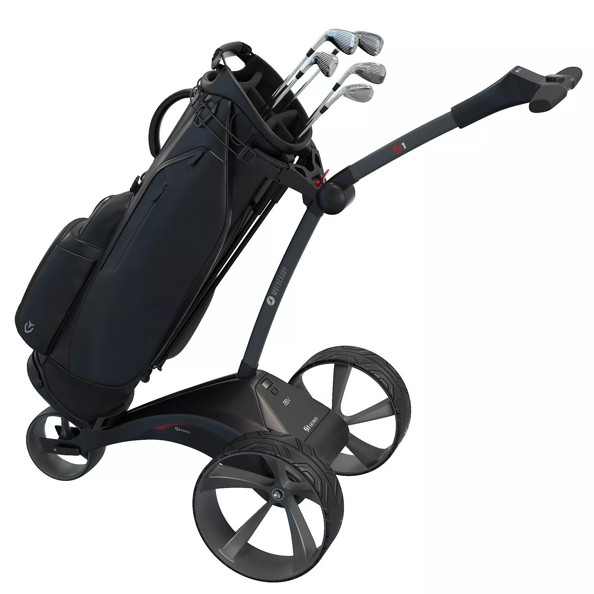 Motocaddy S1 Electric Golf Trolley with Bag Low-poly 3D model_3