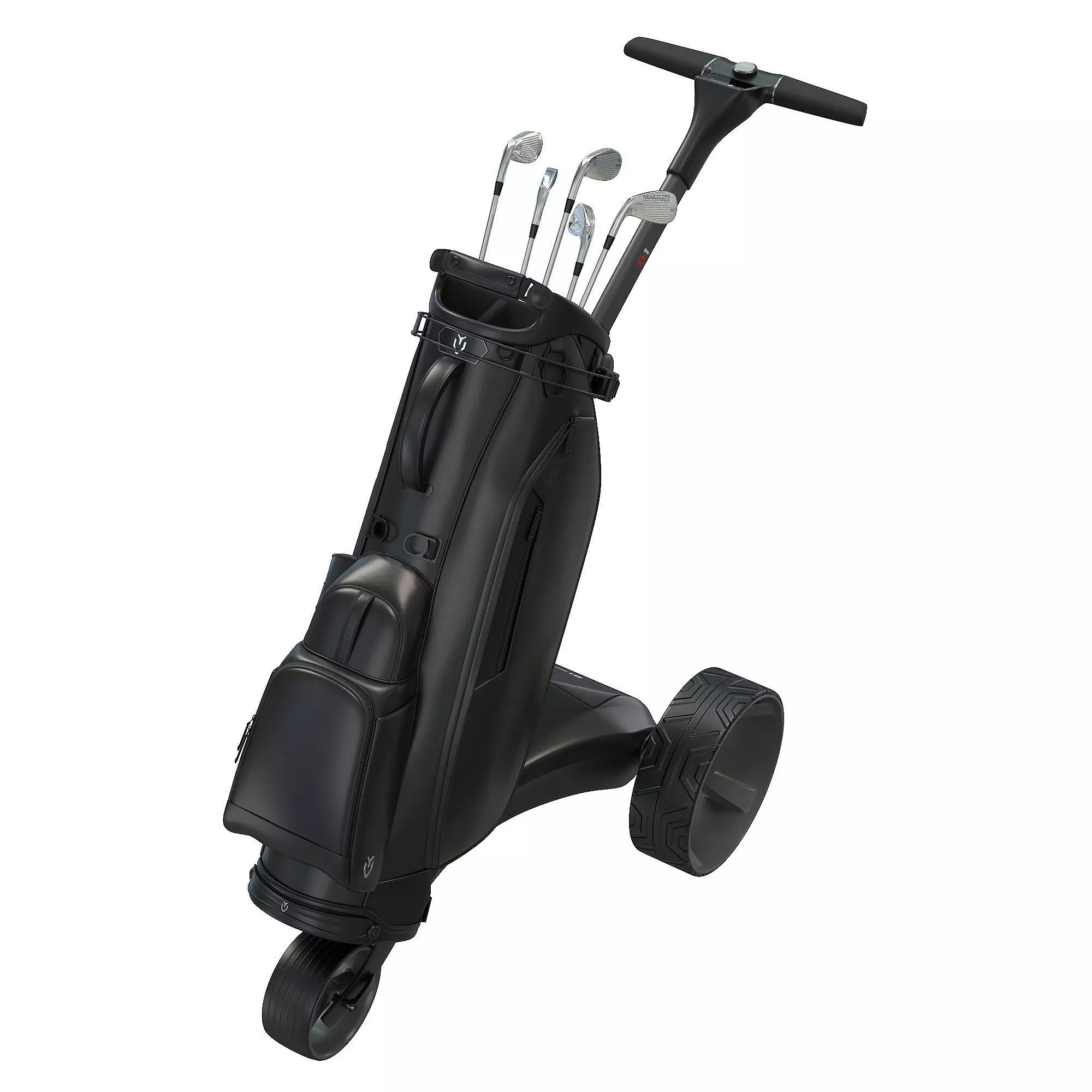 Motocaddy S1 Electric Golf Trolley with Bag Low-poly 3D model_7