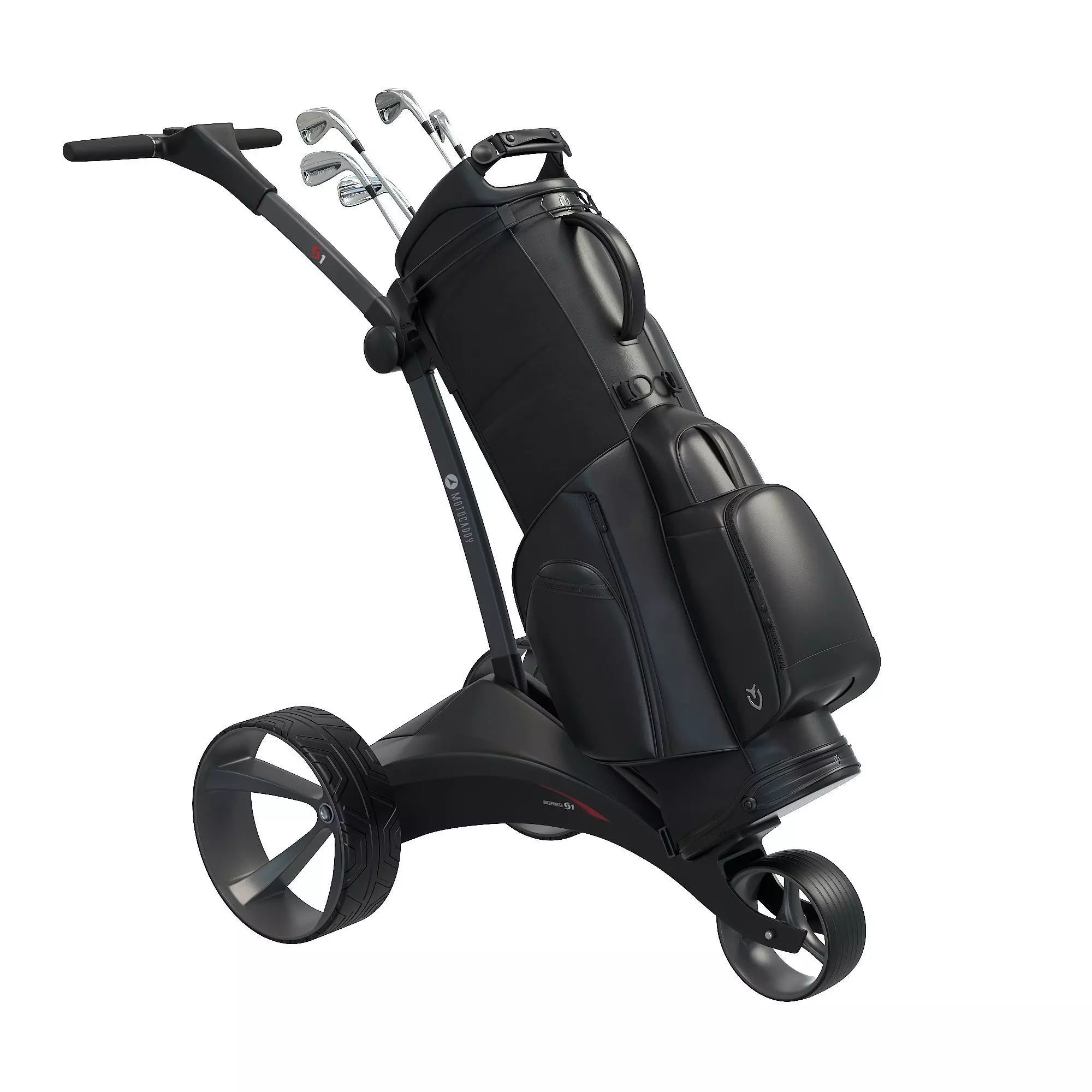 Motocaddy S1 Electric Golf Trolley with Bag Low-poly 3D model_1