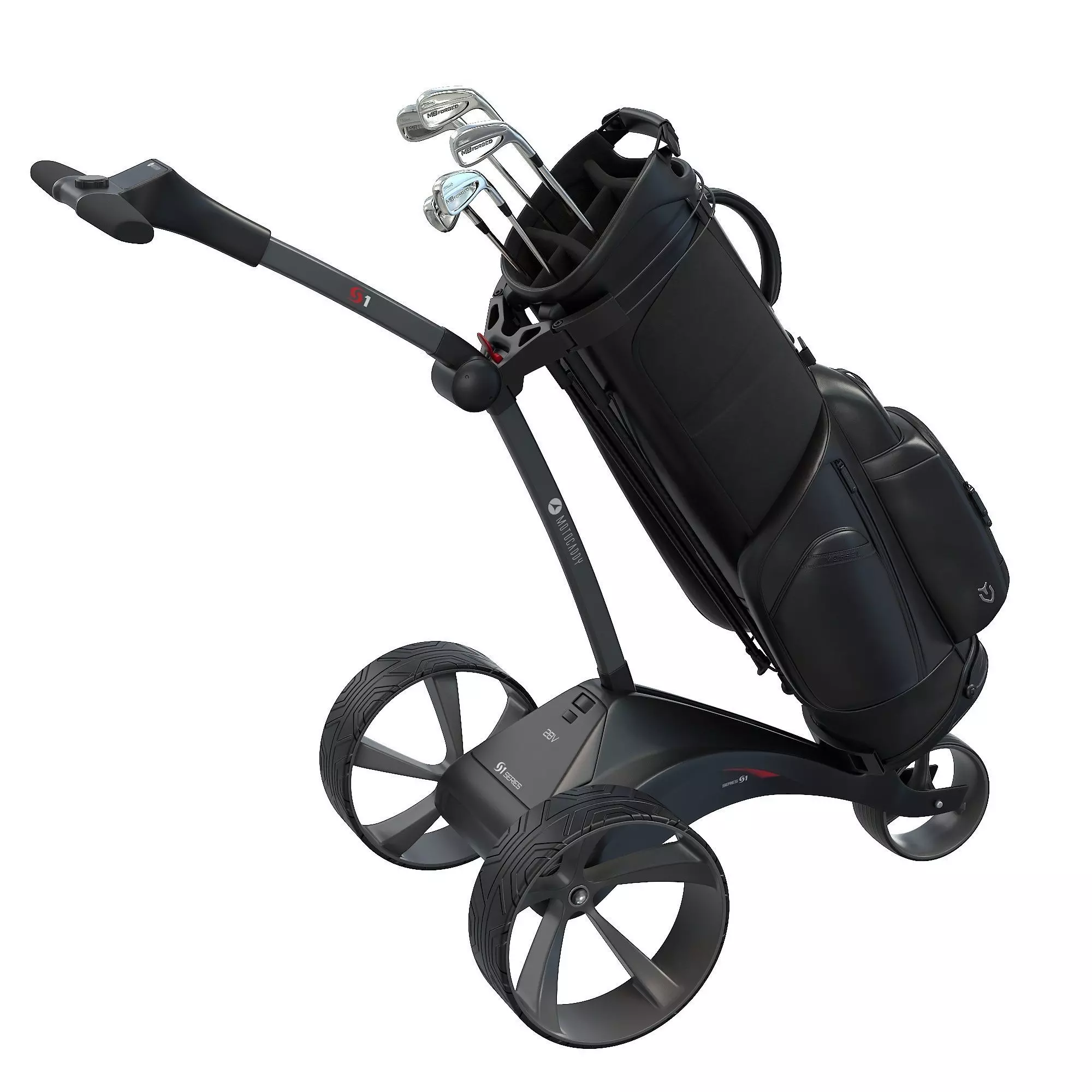 Motocaddy S1 Electric Golf Trolley with Bag Low-poly 3D model_2