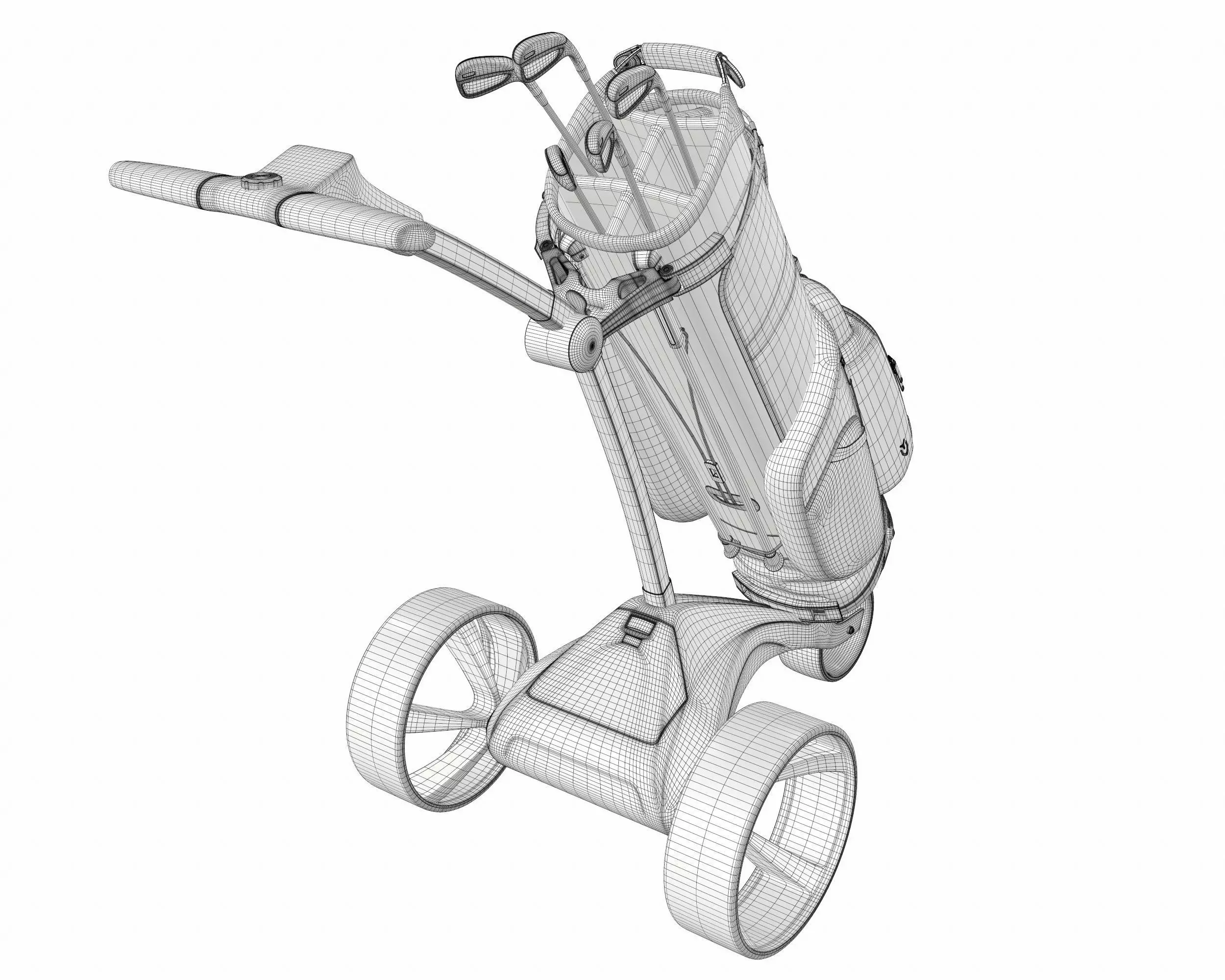 Motocaddy S1 Electric Golf Trolley with Bag Low-poly 3D model_10