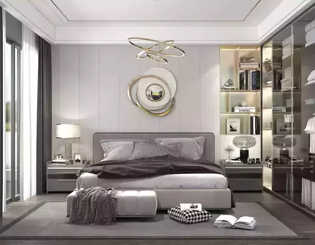 Modern Bedroom Scene 7