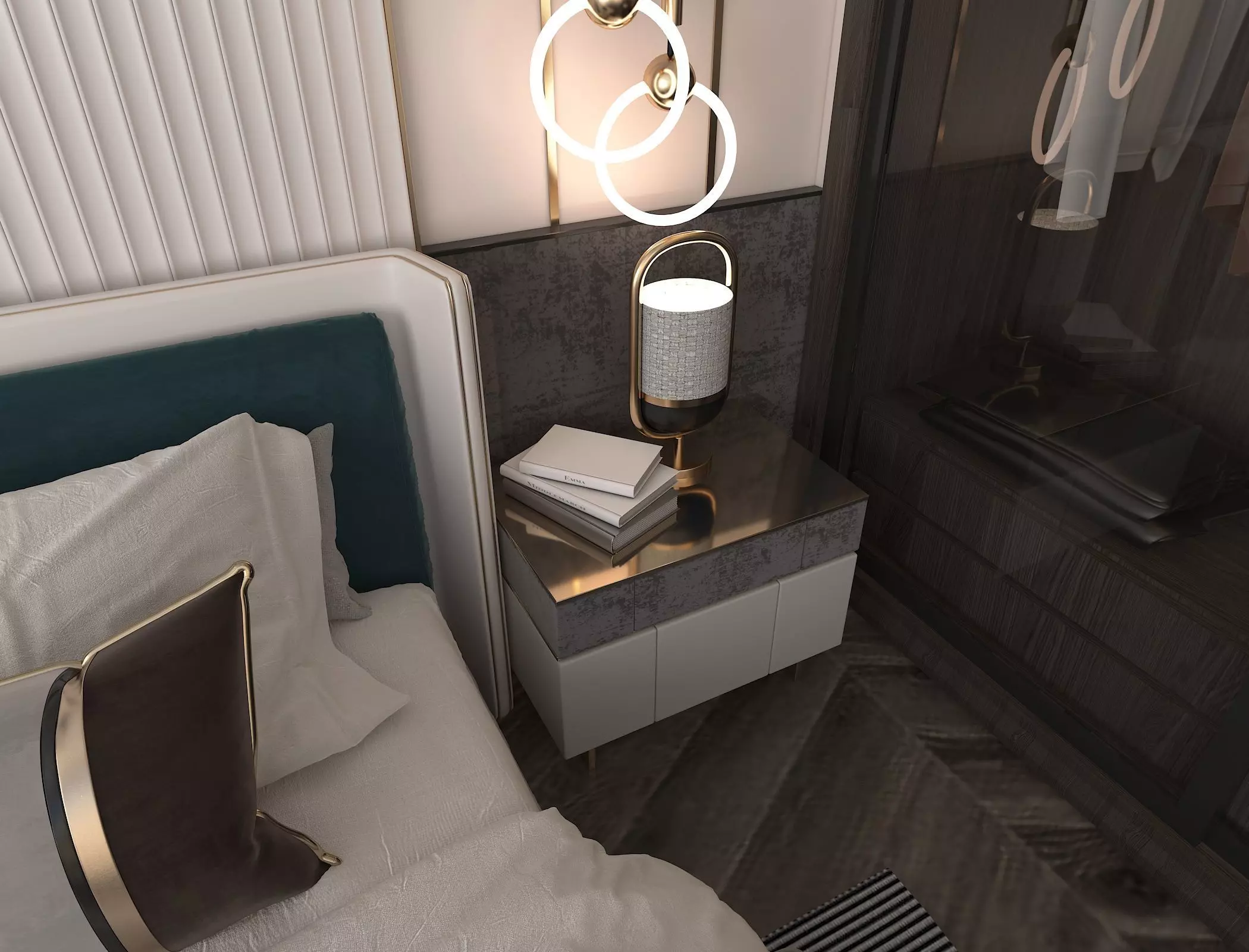 Modern Bedroom Scene 8 3D model_6