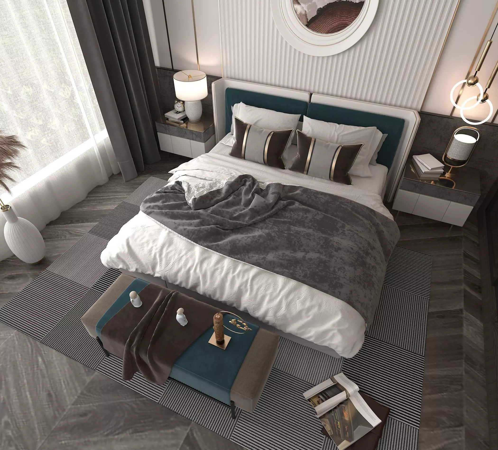 Modern Bedroom Scene 8 3D model_5