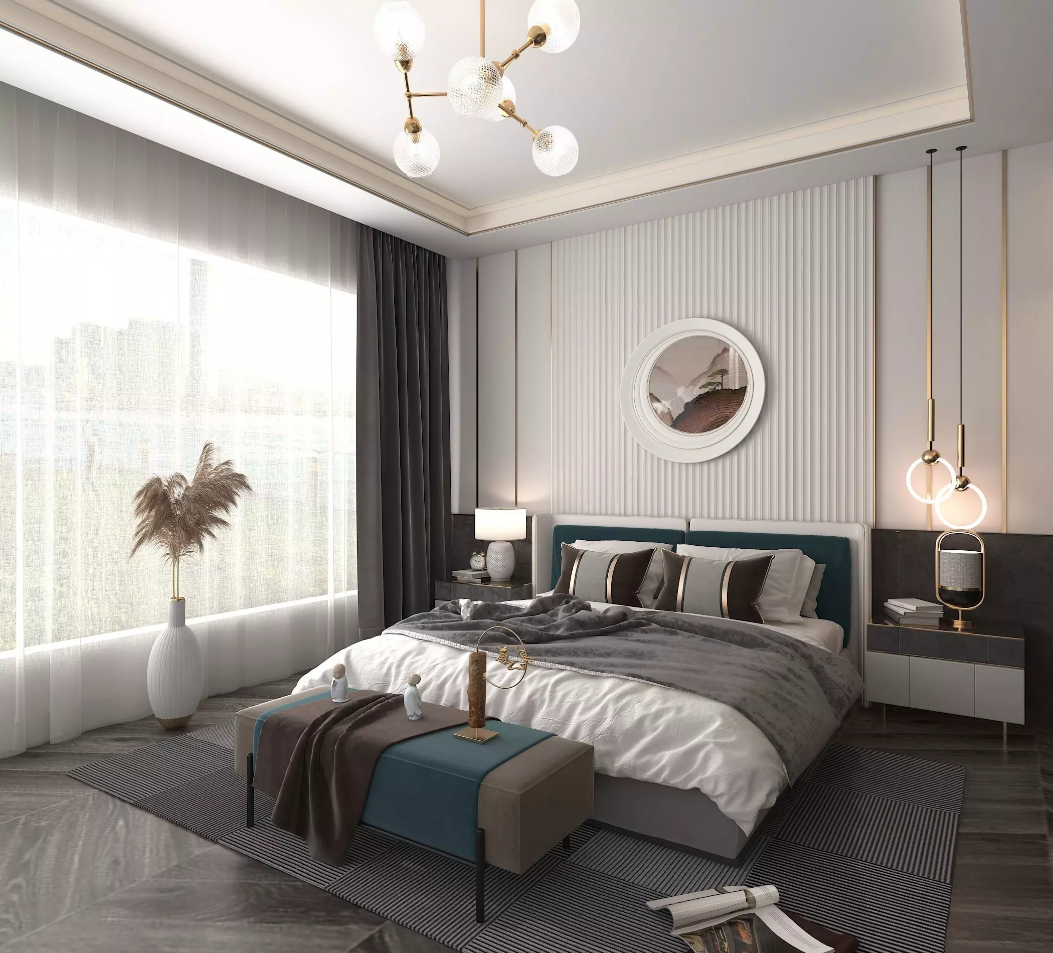 Modern Bedroom Scene 8 3D model_2
