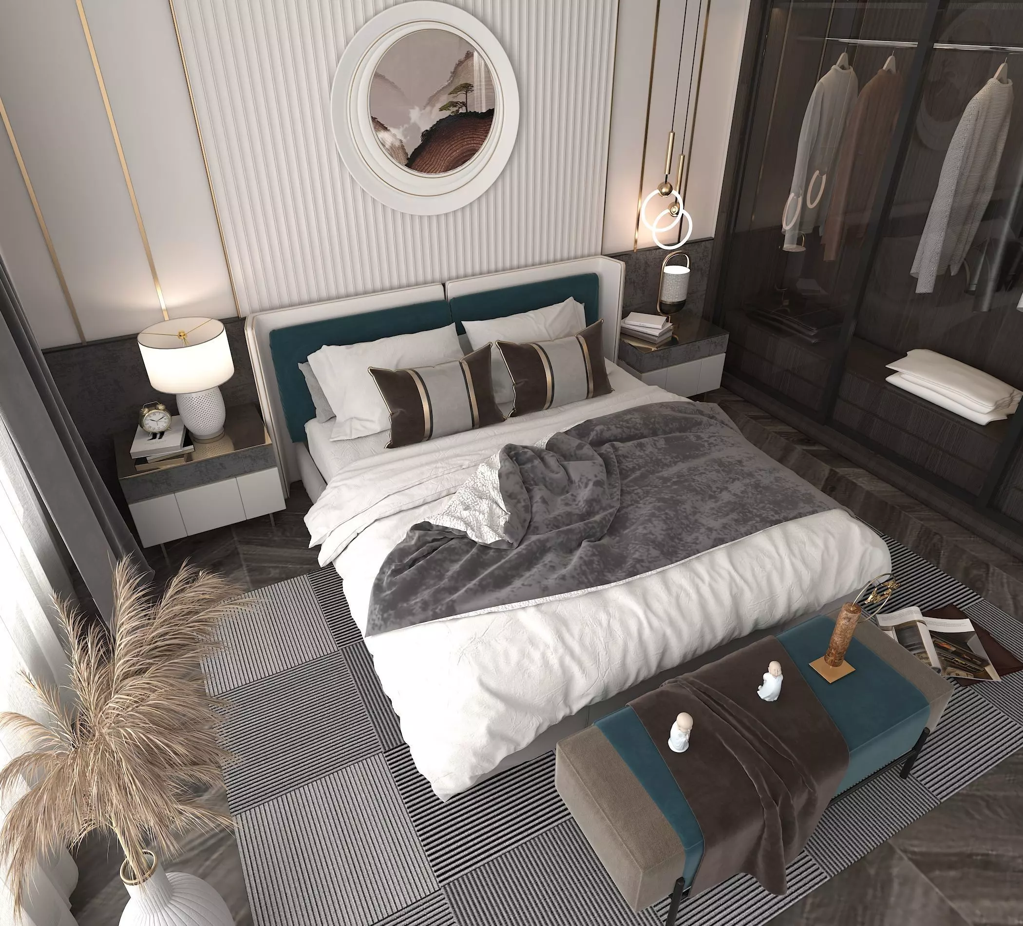 Modern Bedroom Scene 8 3D model_3