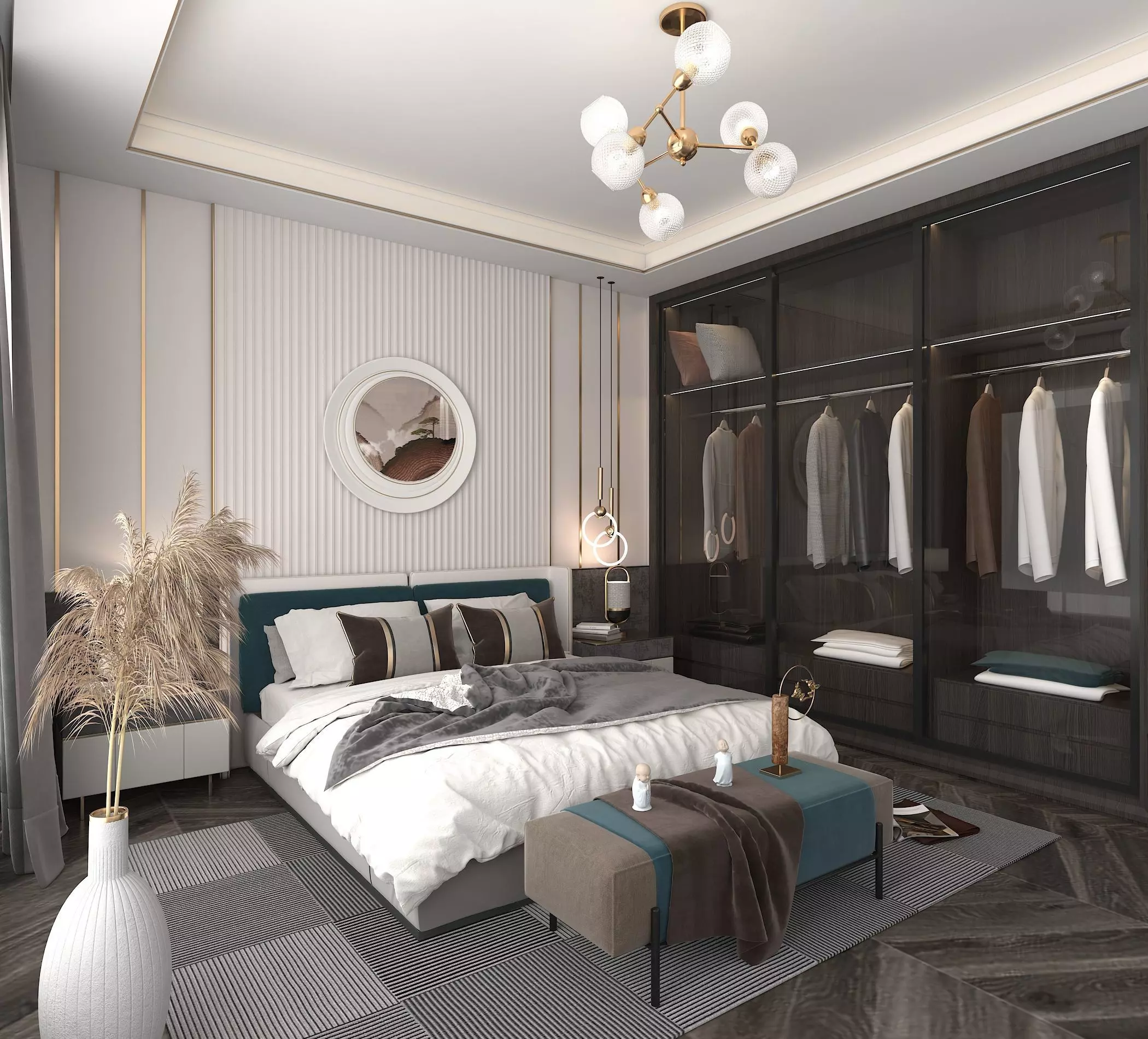 Modern Bedroom Scene 8 3D model_1