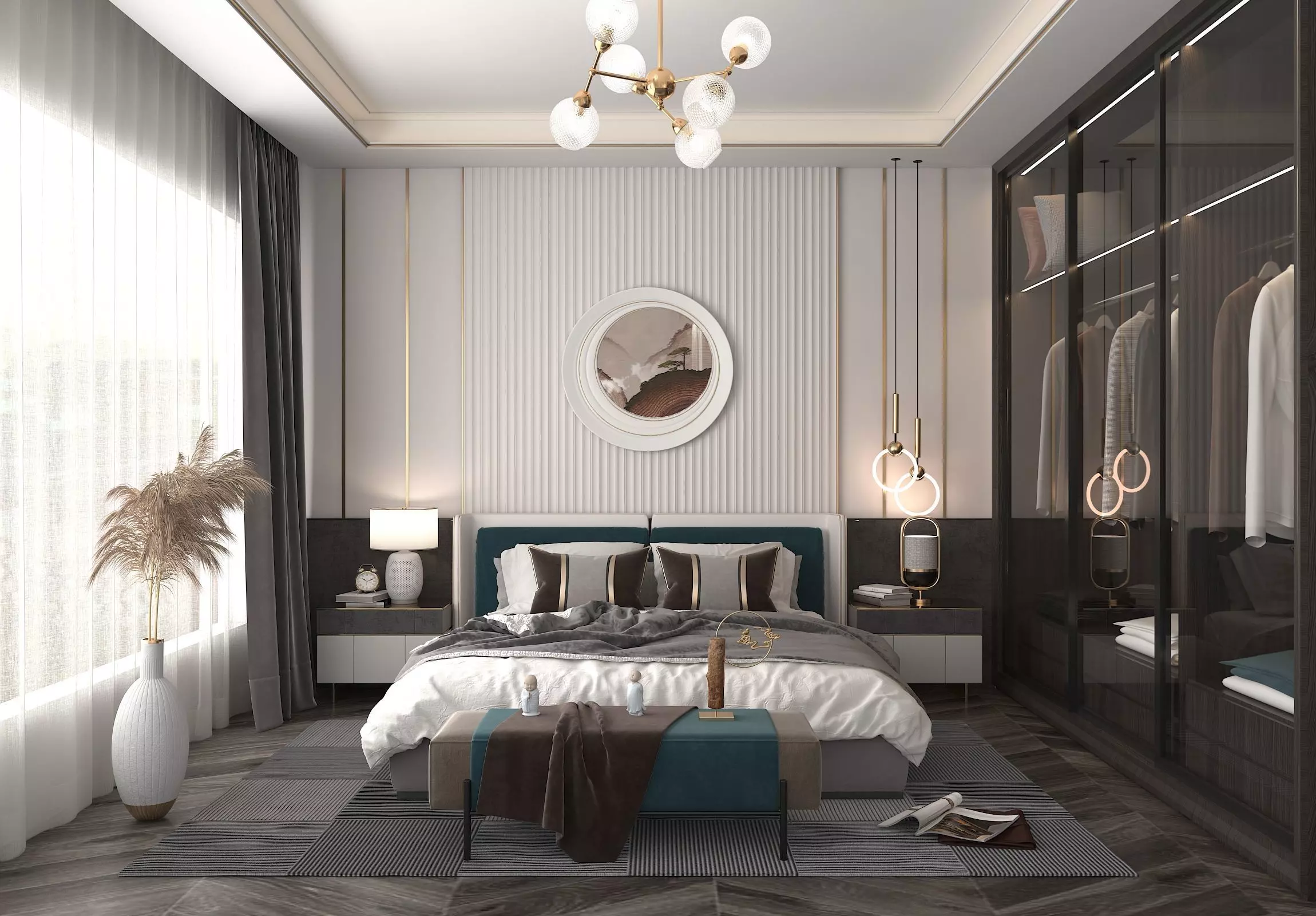 Modern Bedroom Scene 8 3D model_0