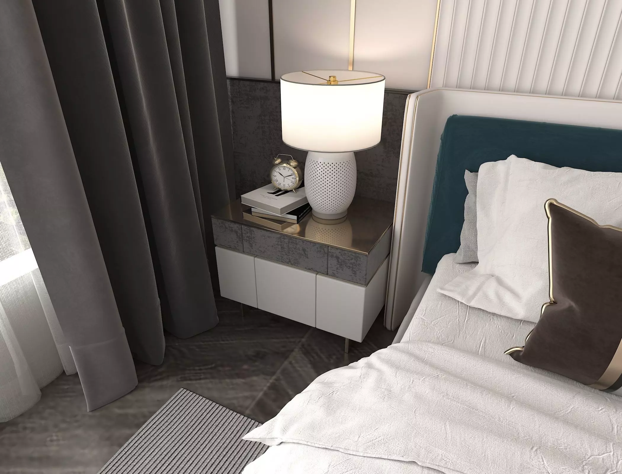 Modern Bedroom Scene 8 3D model_4