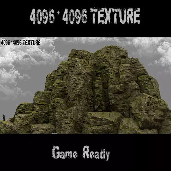 mount rock Low-poly 3D model_0