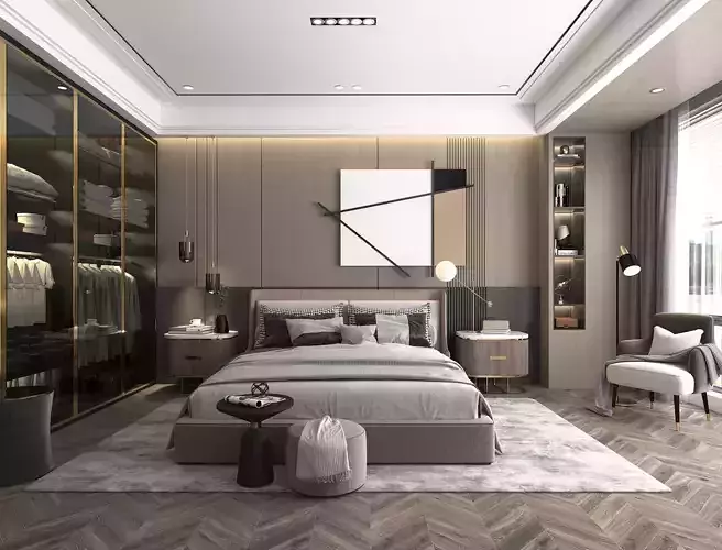 Modern Bedroom Scene 9