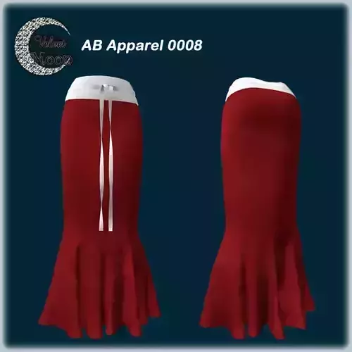 VM A0008 -  Stylish long skirt with ruffles and matching belt