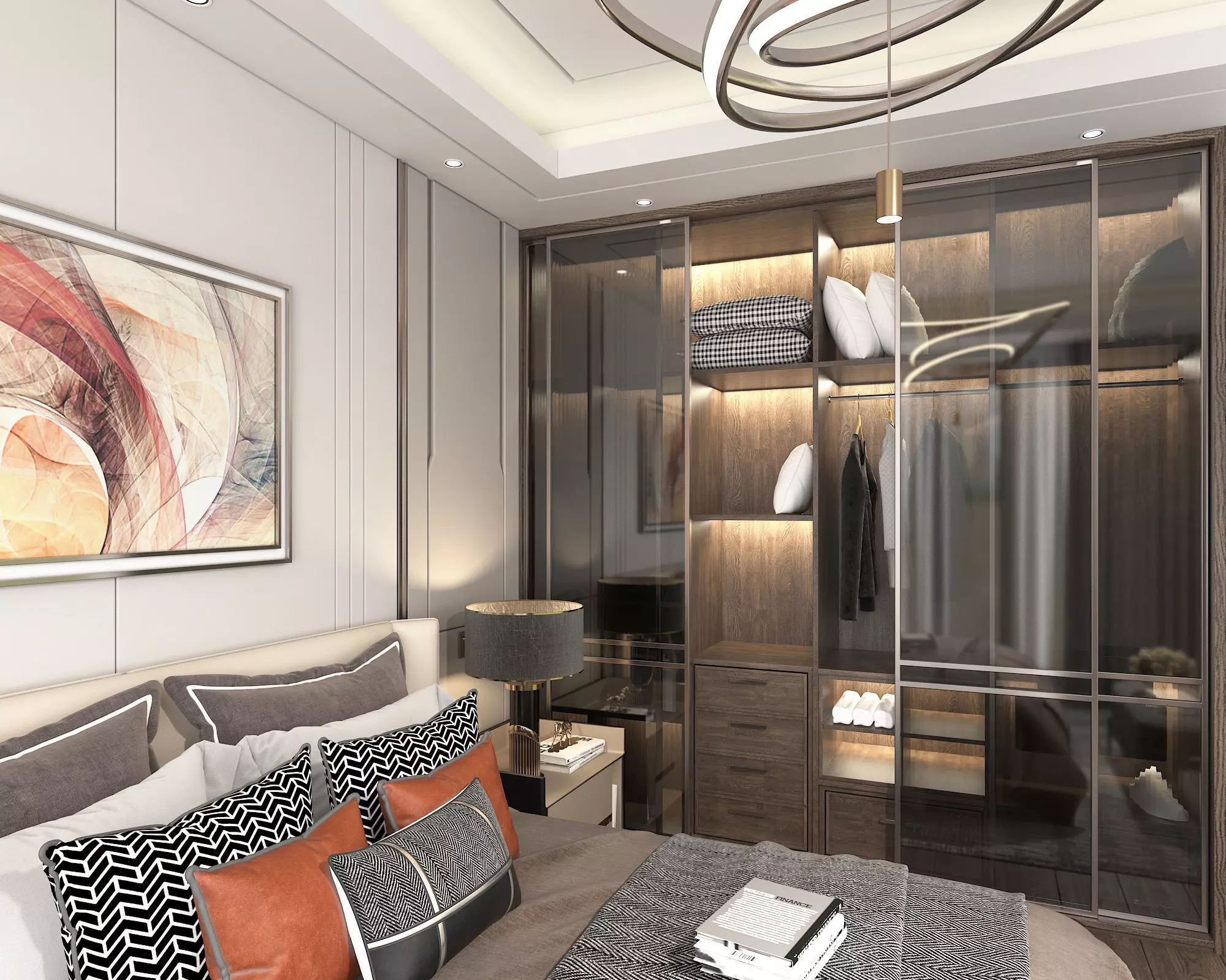 Modern Bedroom Scene 11 3D model_4