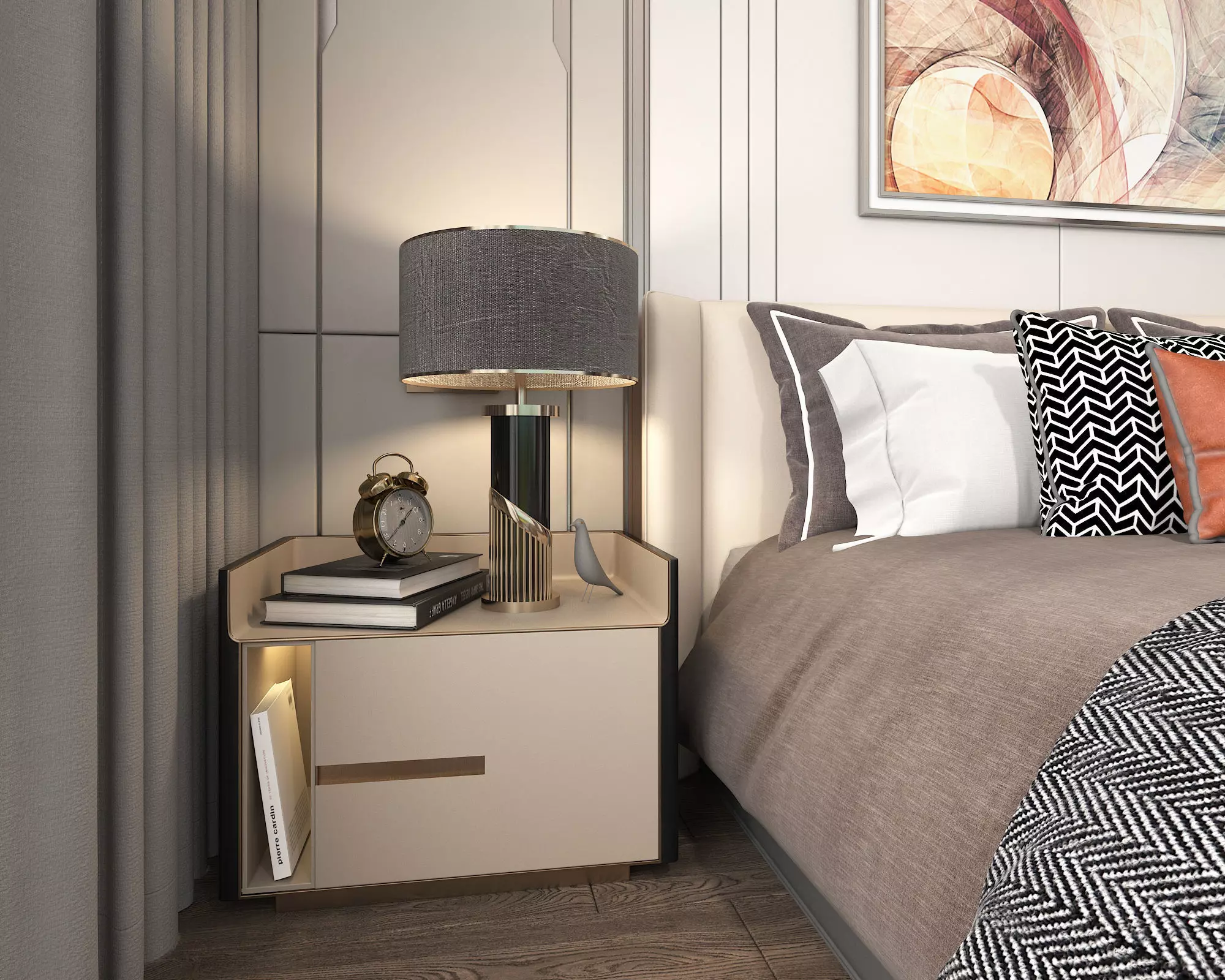 Modern Bedroom Scene 11 3D model_6