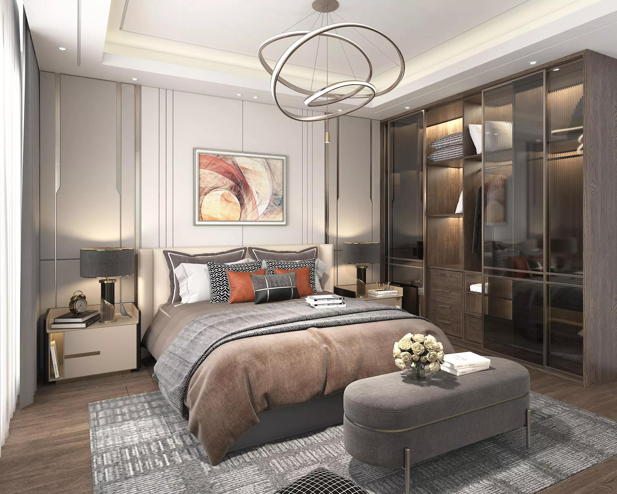 Modern Bedroom Scene 11 3D model_1