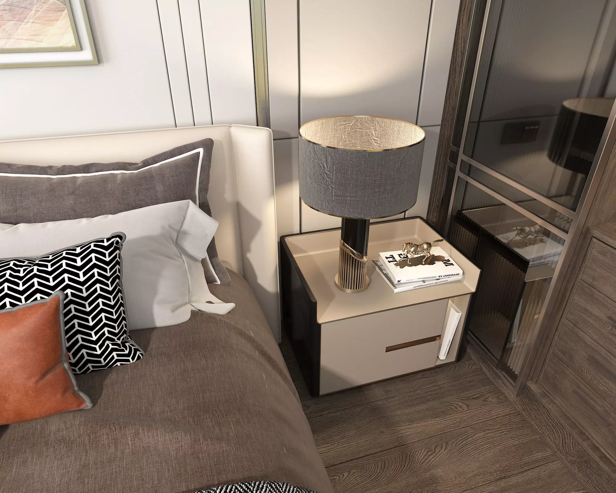 Modern Bedroom Scene 11 3D model_7