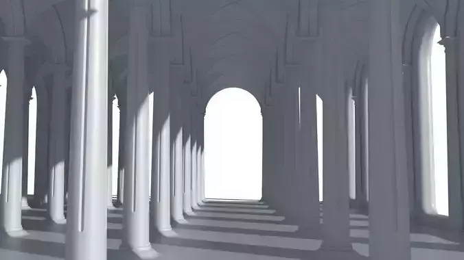 Roman Style Colonnade Corridor